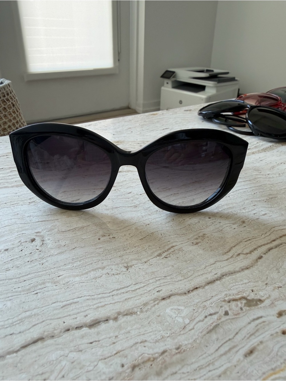 Black Oversized Cat-Eye Sunglasses - Brand